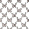 54" x 72" Dancing Butterflies in Neutrals on White