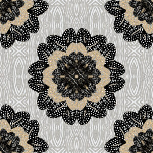 Tribal Feather Medallions in Black & Gold