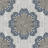 Feather Medallion in Hudson Blue & Brick