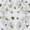 Birds of a Feather on Stellar Silver - Wallpaper 24 X 108