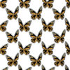 54" x 72" Dancing Butterflies in Black & Gold on White