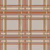 Autumn Plaids on Taupe Large 24” x 108” | 12” x 12” repeat on wallpaper