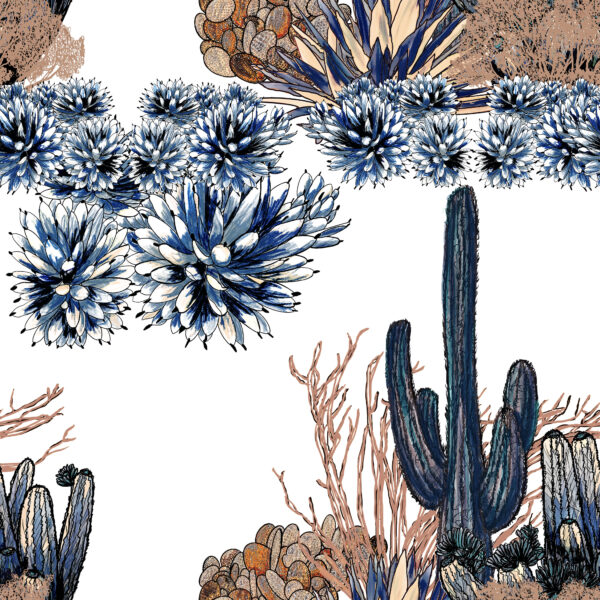 Contemporary Cacti in Blues