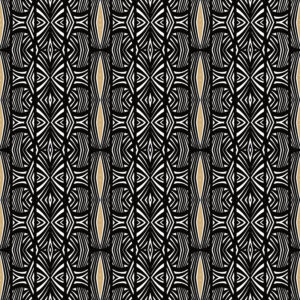 Tribal Screen Black & White with Gold