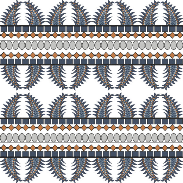 Horizontal Fish-Eye Opaki Stripe (Large) in Blues