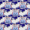 "Route 66" in Blue | Wallpaper 24” x 108” | 24” x 24” repeat