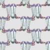 Fancy Boots in Purple 24” x 108” | 12” x 12” repeat on Wallpaper