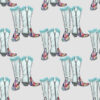 Fancy Boots in Aqua 24” x 108” | 12” x 12” repeat on Wallpaper