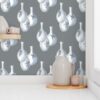 Fancy Fins in Neutrals | Wallpaper 24” x 108” | 12" x 12" repeat